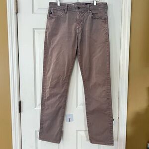 AG Adriano Goldschmied Pants Mens 33x32 Brown The Graduate Tailored Leg